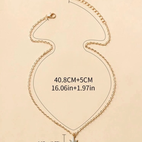 FINAL PRICE! Gold Rhinestone Starburst Necklace - Picture 2 of 4